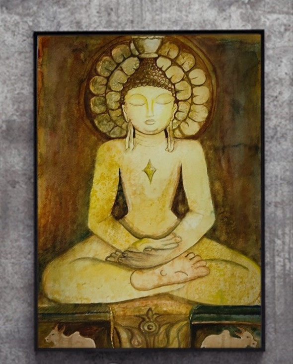 God (ART_8249_69463) - Handpainted Art Painting - 16in X 23in