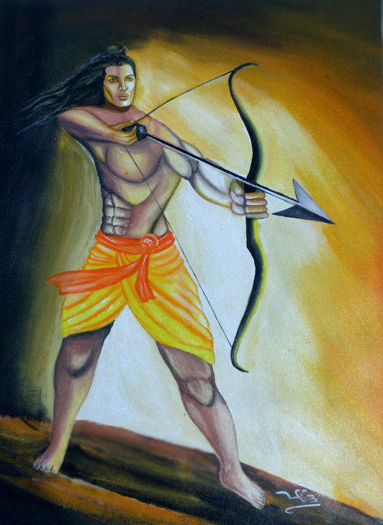 Lord Rama (PRT_398_69610) - Canvas Art Print - 16in X 21in