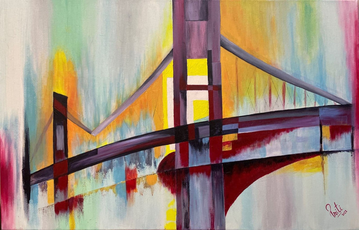 Bridge To Heven (ART_7383_69603) - Handpainted Art Painting - 36in X 24in