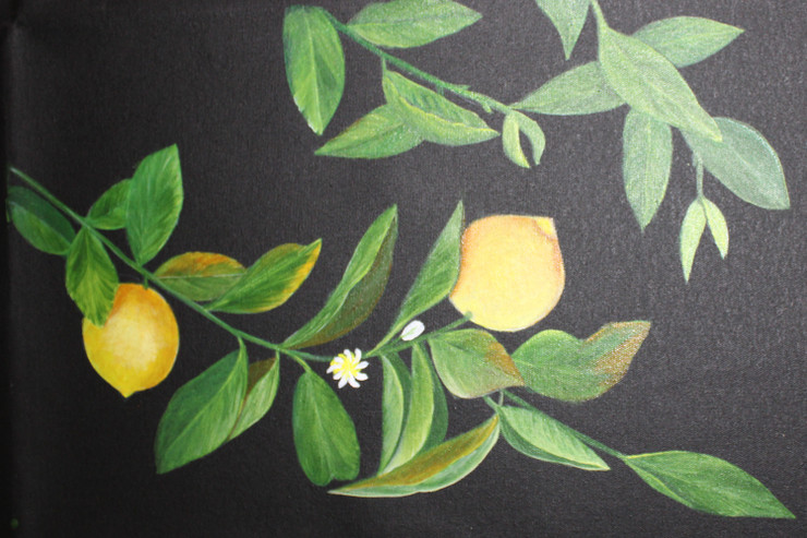 Yellow Lime (ART_8626_69557) - Handpainted Art Painting - 16in X 22in