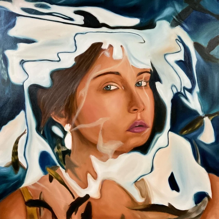 Underwater (ART_8757_69531) - Handpainted Art Painting - 48in X 48in
