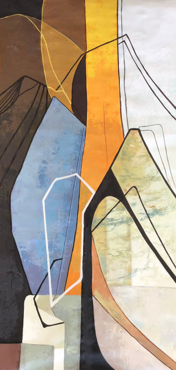 Abstract painting  (ART_6706_69723) - Handpainted Art Painting - 36in X 78in