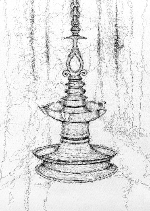 Lamp (ART_464_69924) - Handpainted Art Painting - 20in X 28in