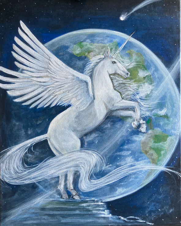 On my way to you! (ART_8799_70046) - Handpainted Art Painting - 18in X 24in