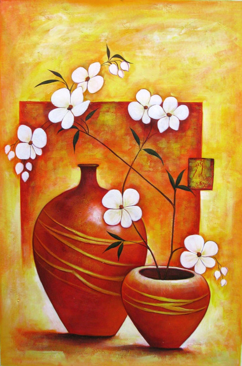 Ensemble 1 - 24in X 36in,RAJEAR16_2436,Acrylic Colors,Pottery,Vase,Flower in Vase  - Buy Paintings online in India