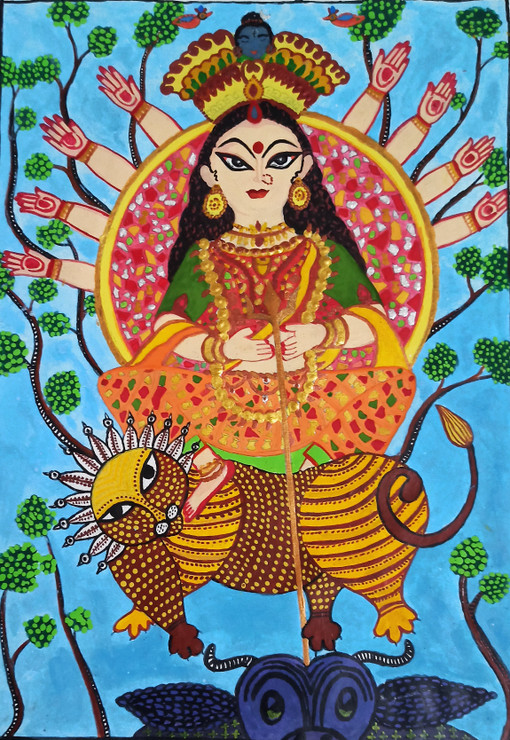 Vandevi (ART_8753_70016) - Handpainted Art Painting - 10in X 12in