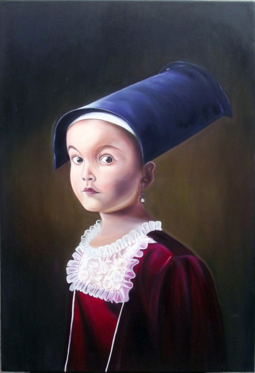 ATHENA ''THE GIRL WITH PEARL EARING (ART_8790_69973) - Handpainted Art Painting - 24in X 36in