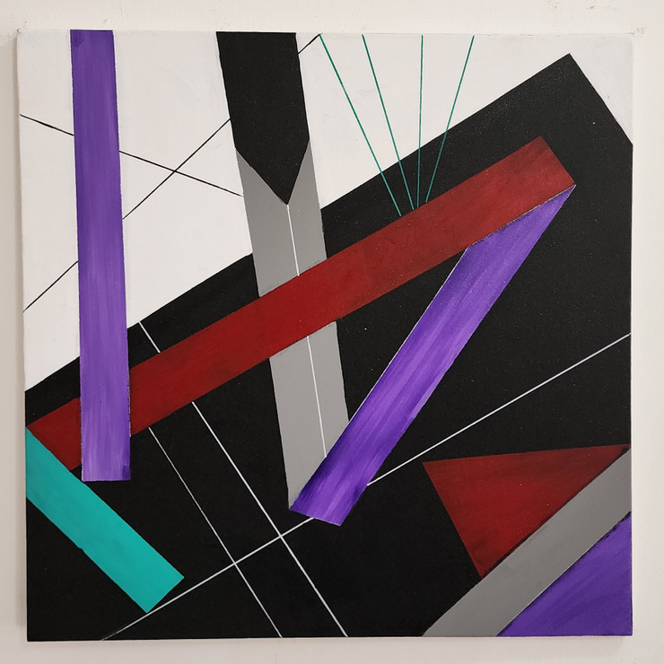 GEOMETERY (ART_8727_69966) - Handpainted Art Painting - 30in X 30in