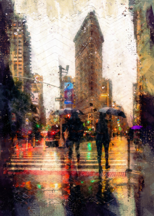 Flatiron Building  City Landmark (PRT_7809_70175) - Canvas Art Print - 22in X 30in