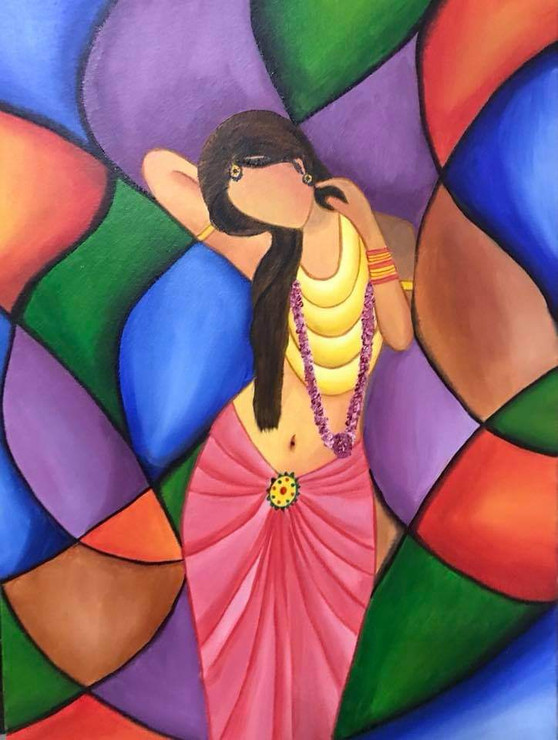 Chhaya (ART_8800_70130) - Handpainted Art Painting - 18in X 24in