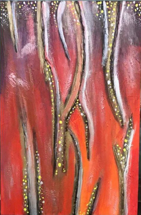 Fire (ART_8800_70128) - Handpainted Art Painting - 16in X 24in