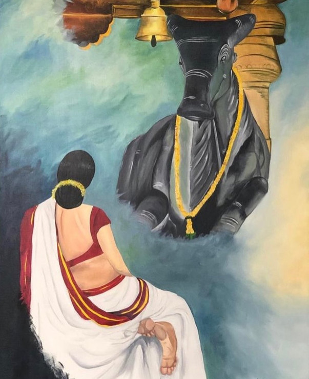 Devotion (ART_8800_70074) - Handpainted Art Painting - 30in X 40in