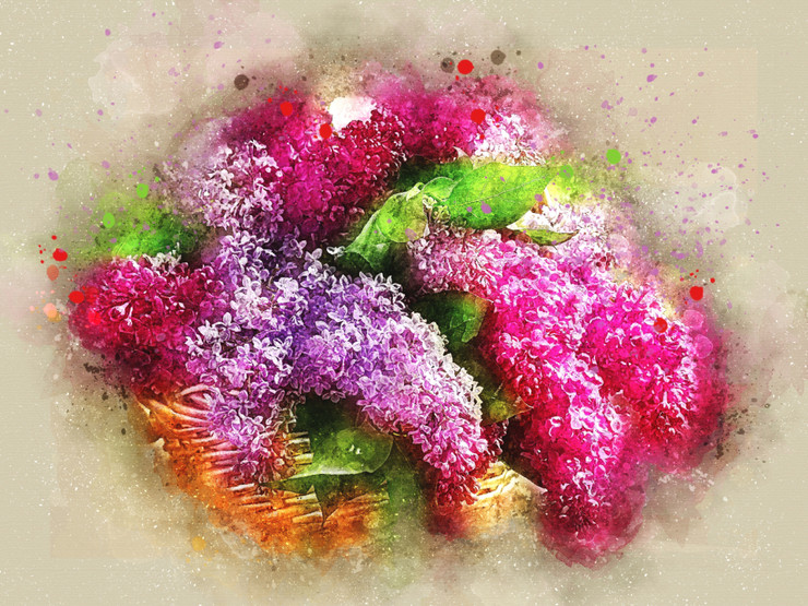 Flowers Bouquet  (PRT_7809_70298) - Canvas Art Print - 26in X 17in