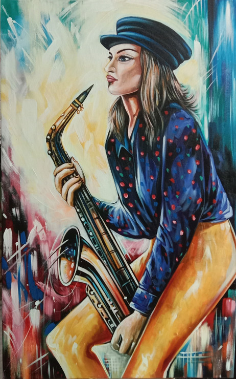 Music  (ART_8562_70795) - Handpainted Art Painting - 30in X 48in