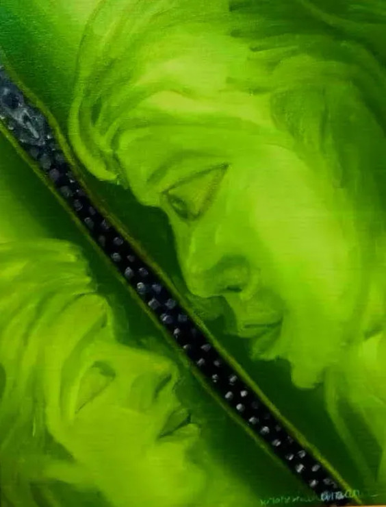 Close Love (Mother & Child) (ART_8843_70944) - Handpainted Art Painting - 15in X 19in