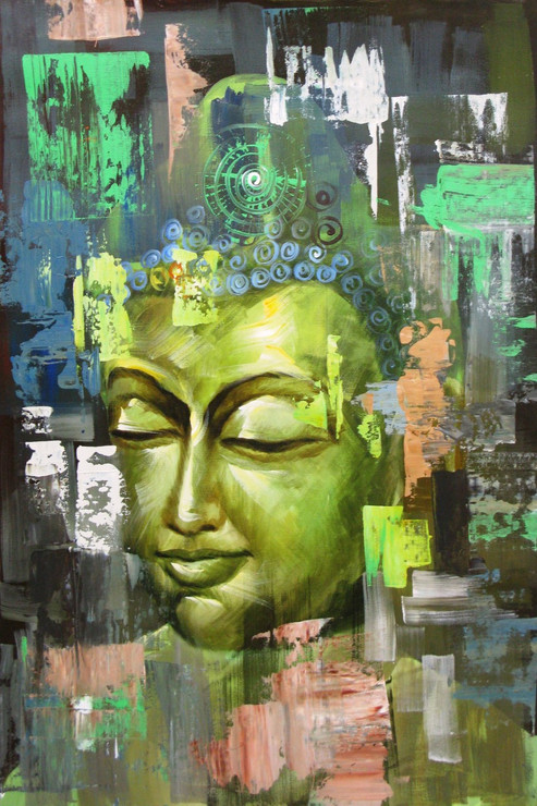 Caga - The Liberality - 24in X 36in,RAJEAR26_3624,Acrylic Colors,BUddha,Peace,Meditation,Buddhism  - Buy Paintings online in India