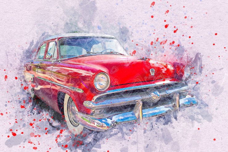 Car_Old_16 (PRT_7809_71222) - Canvas Art Print - 26in X 17in