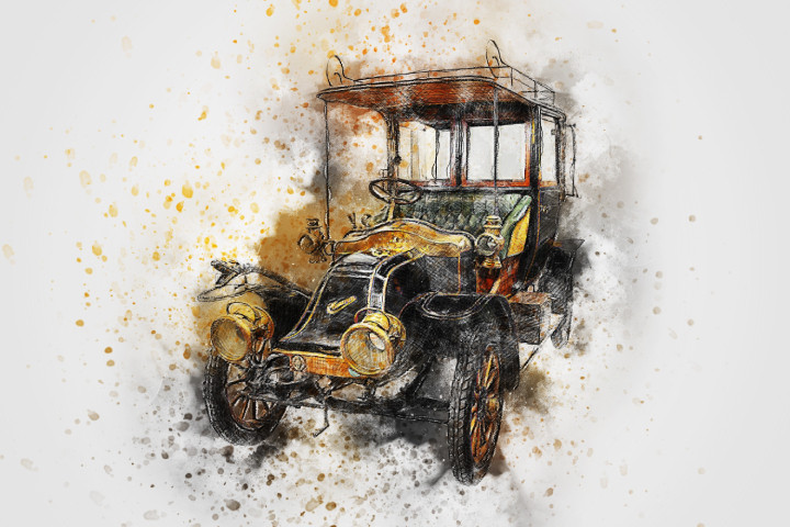 Car Old 2 (PRT_7809_71208) - Canvas Art Print - 26in X 17in