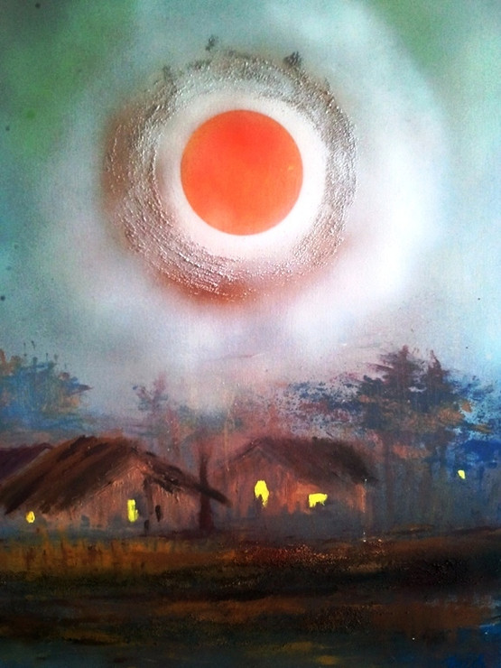 Dusk (ART_8858_71093) - Handpainted Art Painting - 40in X 52in