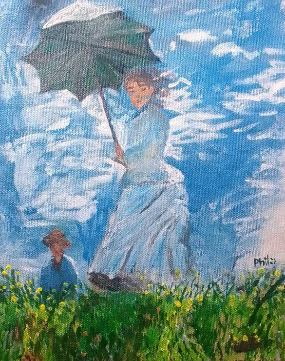 A Replication of paint done by Cloude Monet (ART_8860_71365) - Handpainted Art Painting - 8in X 10in