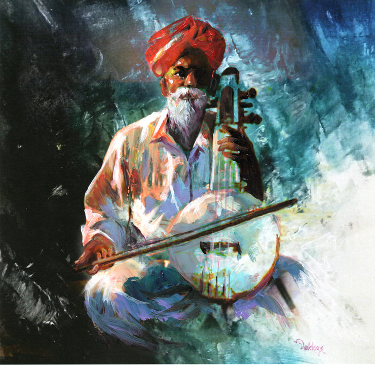 Music Man 3 (PRT_1038_71465) - Canvas Art Print - 24in X 24in