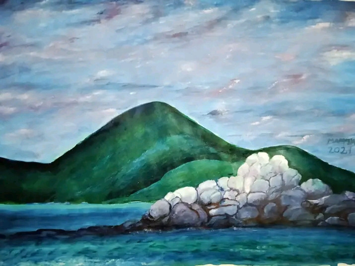 Nature (ART_8875_71454) - Handpainted Art Painting - 14in X 11in