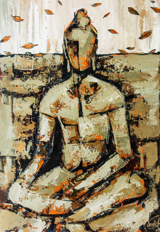 The Ultimate Nirvana (ART_2571_53563) - Handpainted Art Painting - 18in X 26in