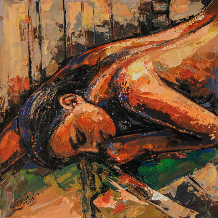 Let’s Sleep Tonight- Calm And Peace (ART_2571_36227) - Handpainted Art Painting - 18in X 18in