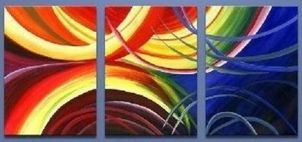 Radient - 48in x 24in (16in X 24in each X 3pcs),RTCSD_04_4824,Multipiece,Museum Quality,Abstract,Waves - 100% Handpainted Buy Painting Online in India.