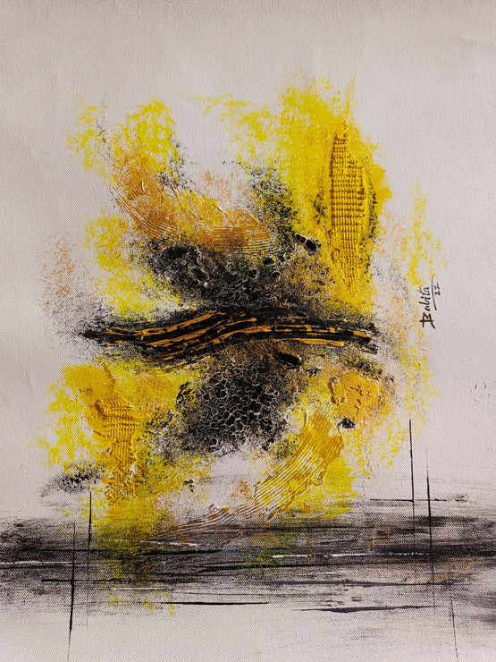 Undiscovered Space 103.2 (ART_2913_71571) - Handpainted Art Painting - 14in X 18in