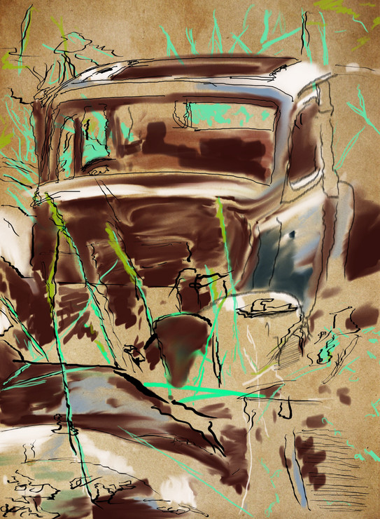 Car Old Rust Old Cars 17X23 (PRT_7809_71551) - Canvas Art Print - 17in X 23in