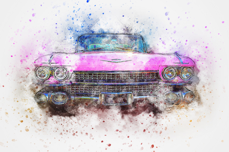 Car Old  (PRT_7809_71539) - Canvas Art Print - 26in X 17in