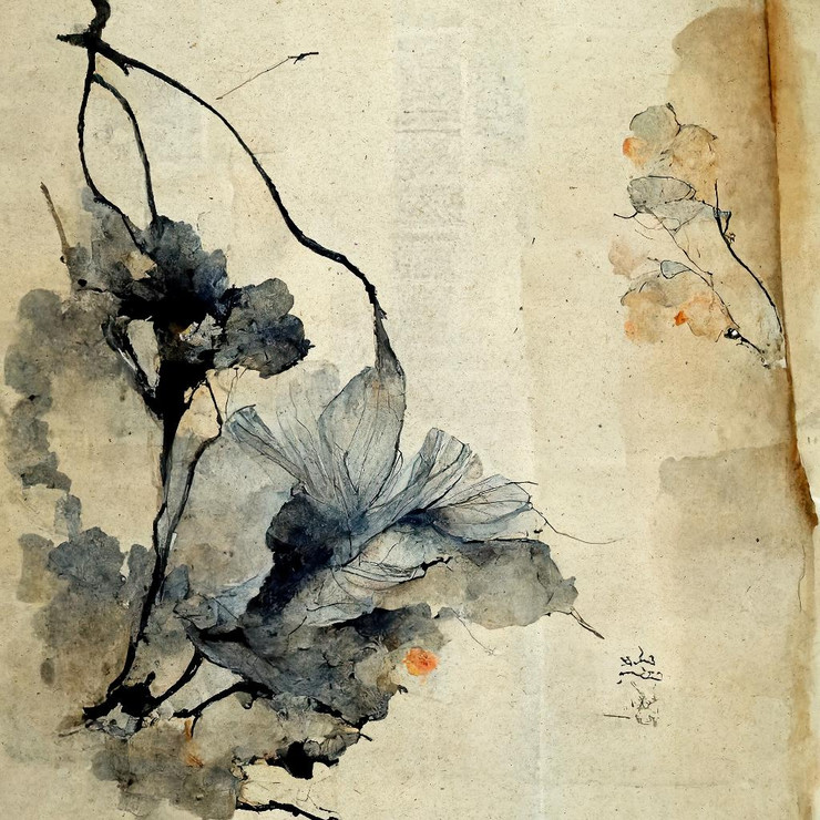 Paper Floral (20) (PRT_15657) - Canvas Art Print - 33in X 33in