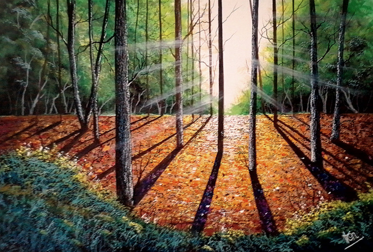 Shadows Of Silence (ART_5868_71841) - Handpainted Art Painting - 50 in X 35in