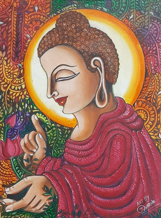 Updesh (ART_8786_71821) - Handpainted Art Painting - 11in X 171in