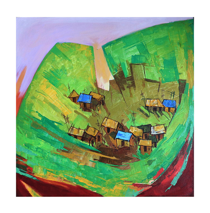 Creative Landscape (ART_8899_71959) - Handpainted Art Painting - 24in X 24in
