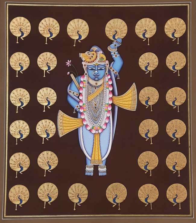 Shrinathji Painting (ART_8897_72160) - Handpainted Art Painting - 19in X 22in