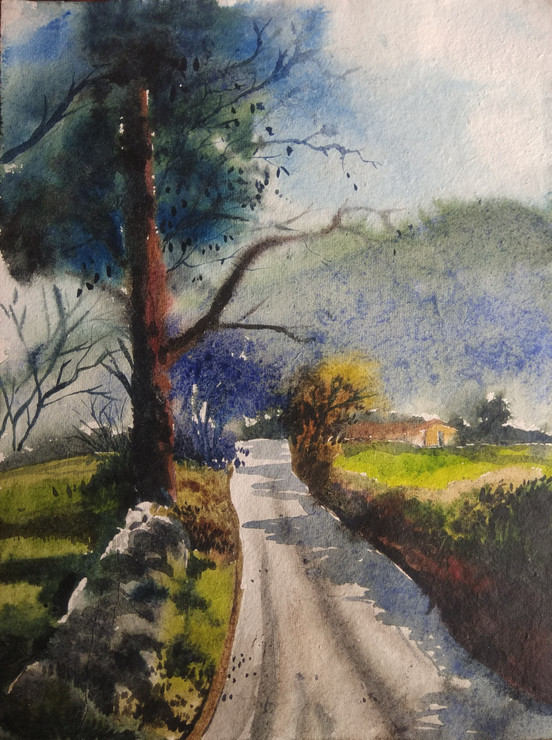 Land (ART_8812_72339) - Handpainted Art Painting - 11in X 15in