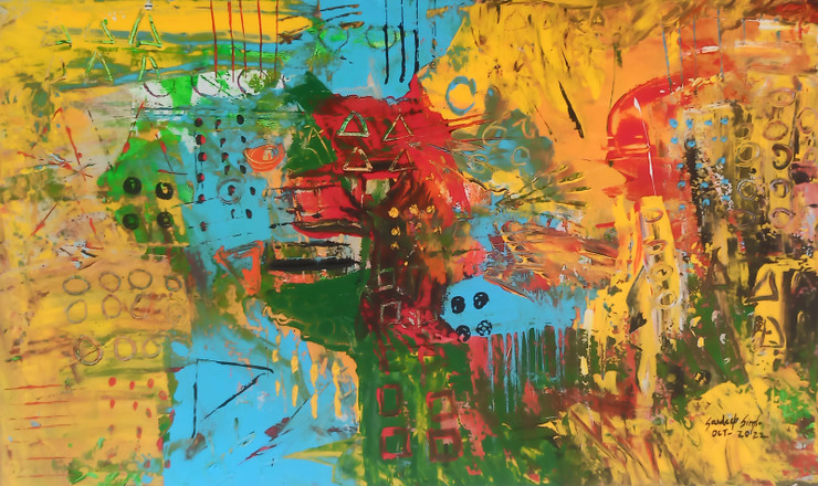 Colour Of Nature (ART_8915_72423) - Handpainted Art Painting - 30in X 18in