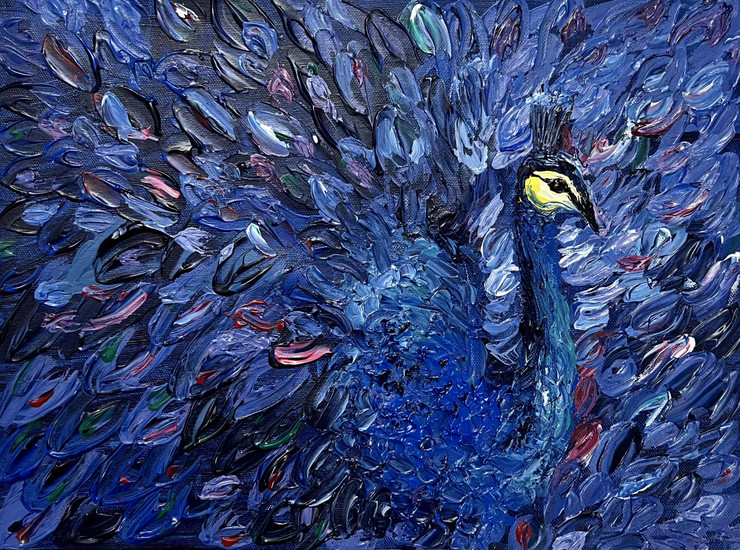 Peacocks 2022 (PRT_8893_72168) - Canvas Art Print - 16in X 12in