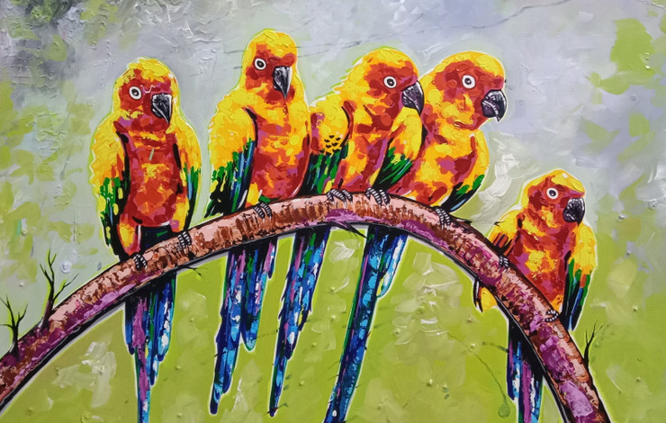 Birds painting (ART_8562_72545) - Handpainted Art Painting - 36in X 24in