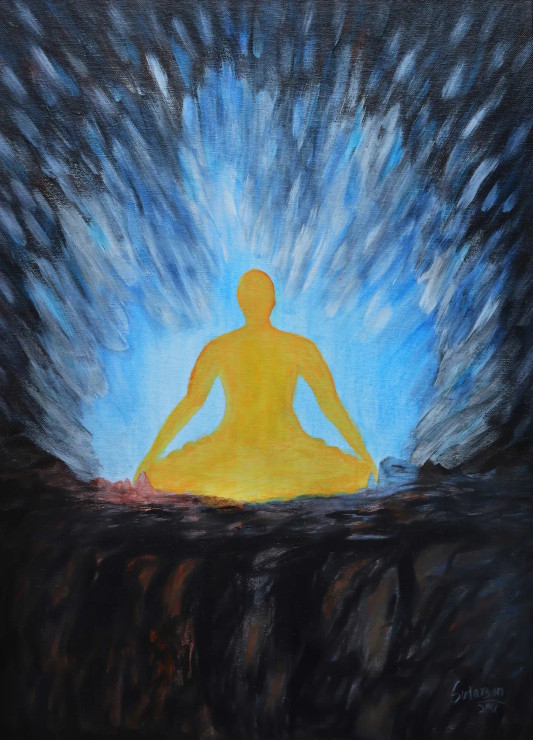 Spiritual Way (ART_8924_72538) - Handpainted Art Painting - 18in X 24in