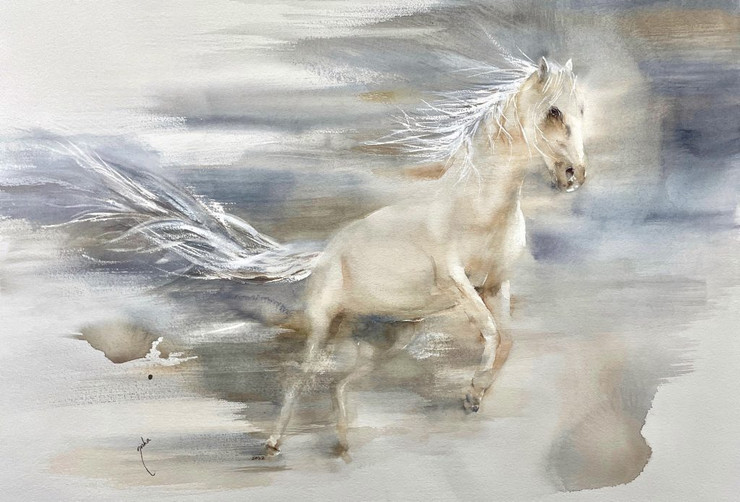 Free Spirit (ART_8921_72506) - Handpainted Art Painting - 22 in X 15in