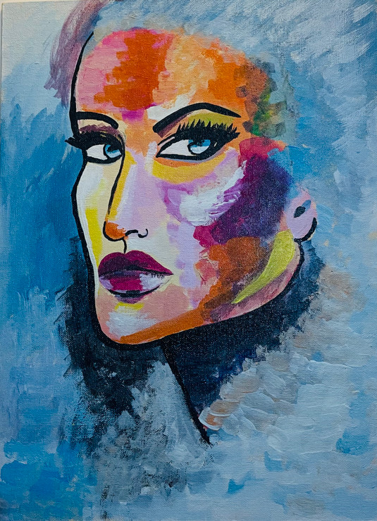 Fierce Woman (ART_8926_72592) - Handpainted Art Painting - 12in X 16in