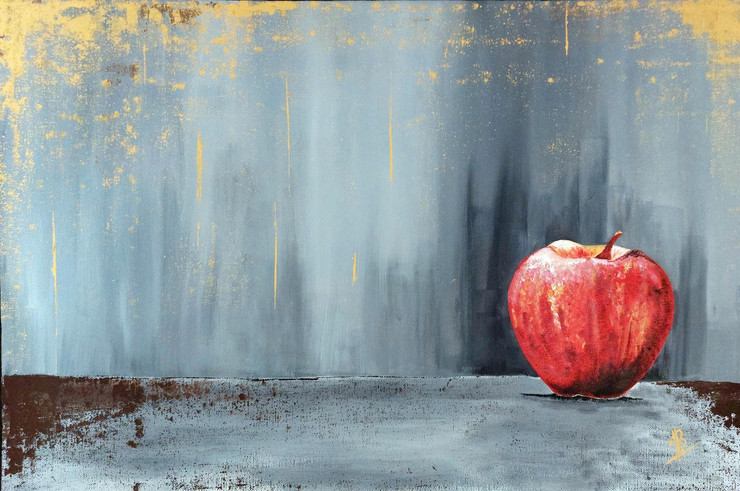 Lonely Apple (PRT_5839_72629) - Canvas Art Print - 24in X 16in