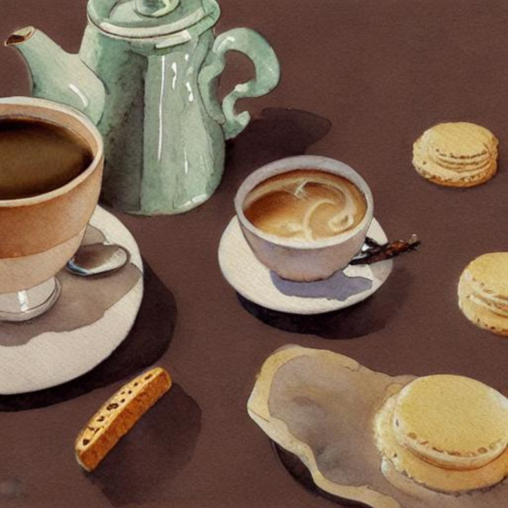 Evening Tea (PRT_8907_73246) - Canvas Art Print - 35in X 35in