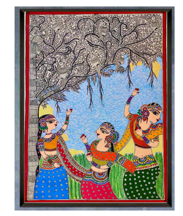 SAKHI (ART_8794_73227) - Handpainted Art Painting - 23in X 16in