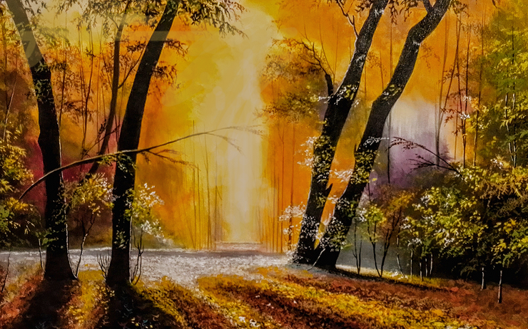 Glamour of evening (ART_5868_73297) - Handpainted Art Painting - 50in X 35in