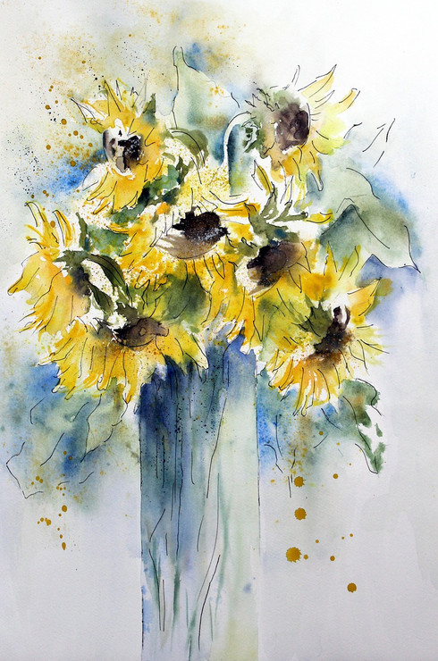 Watercolor Flower (PRT_7809_73389) - Canvas Art Print - 17in X 25in