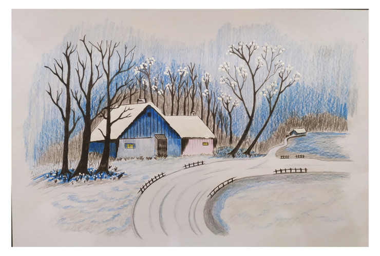 Dream House  (ART_8968_73586) - Handpainted Art Painting - 19in X 13in